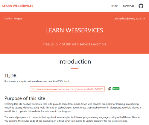 Learn webservices site
