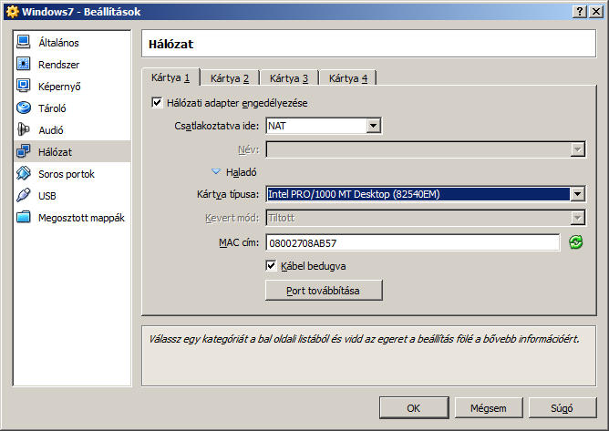 Windows7 telepítése VirtualBoxon